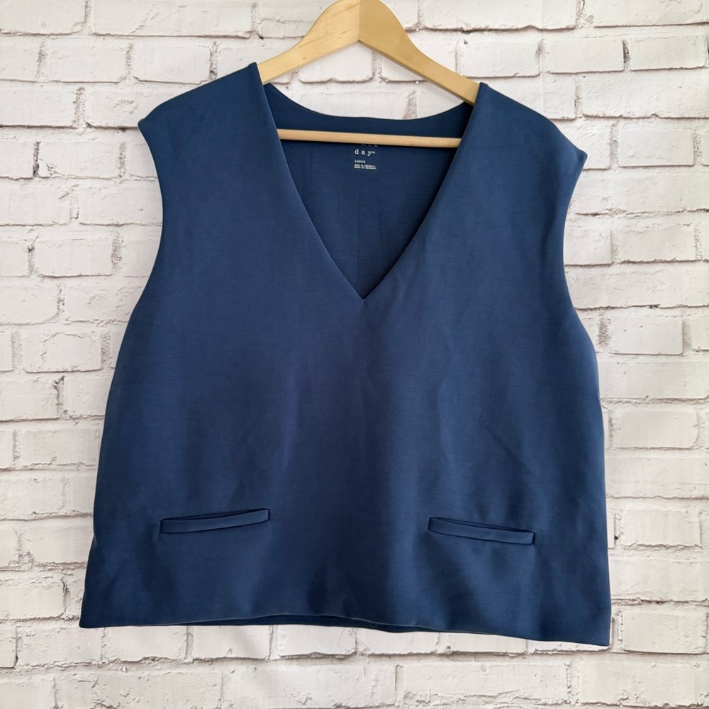 Sandwash Blue Vest Top